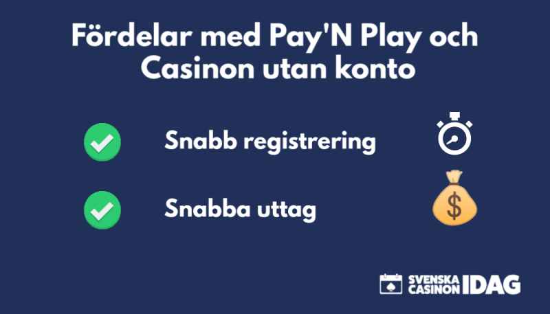 Fördelar med casinon utan konto