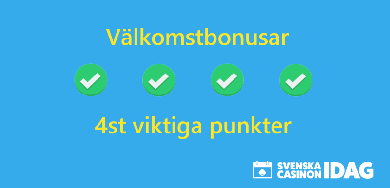 välkomstbonusar viktiga punkter