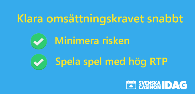 klara omsättningskrav snabbt