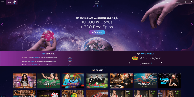 genesis casino välkomstbonus
