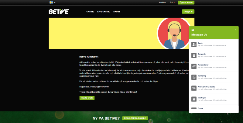 Betive kundtjänst och support