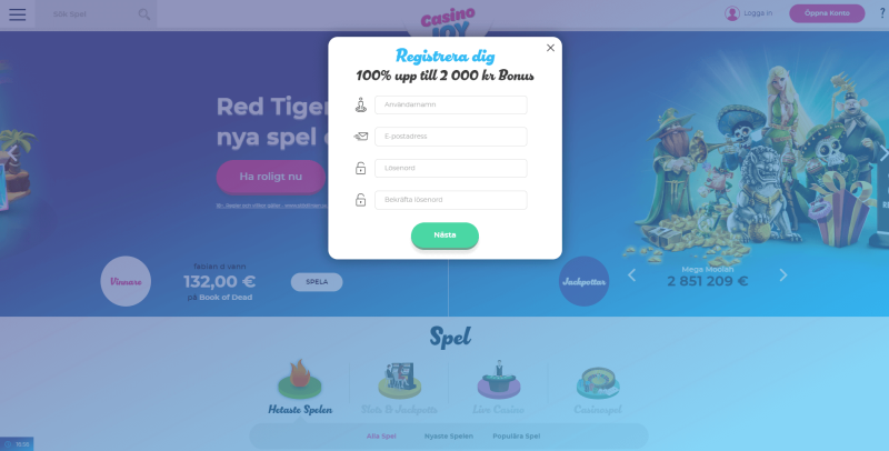 Casino joy registrering