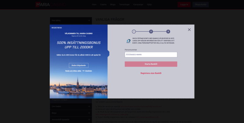Snabba insättningar och uttag på maria casino