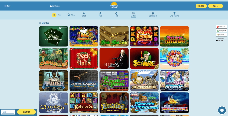slotsutbud Sweden Casino