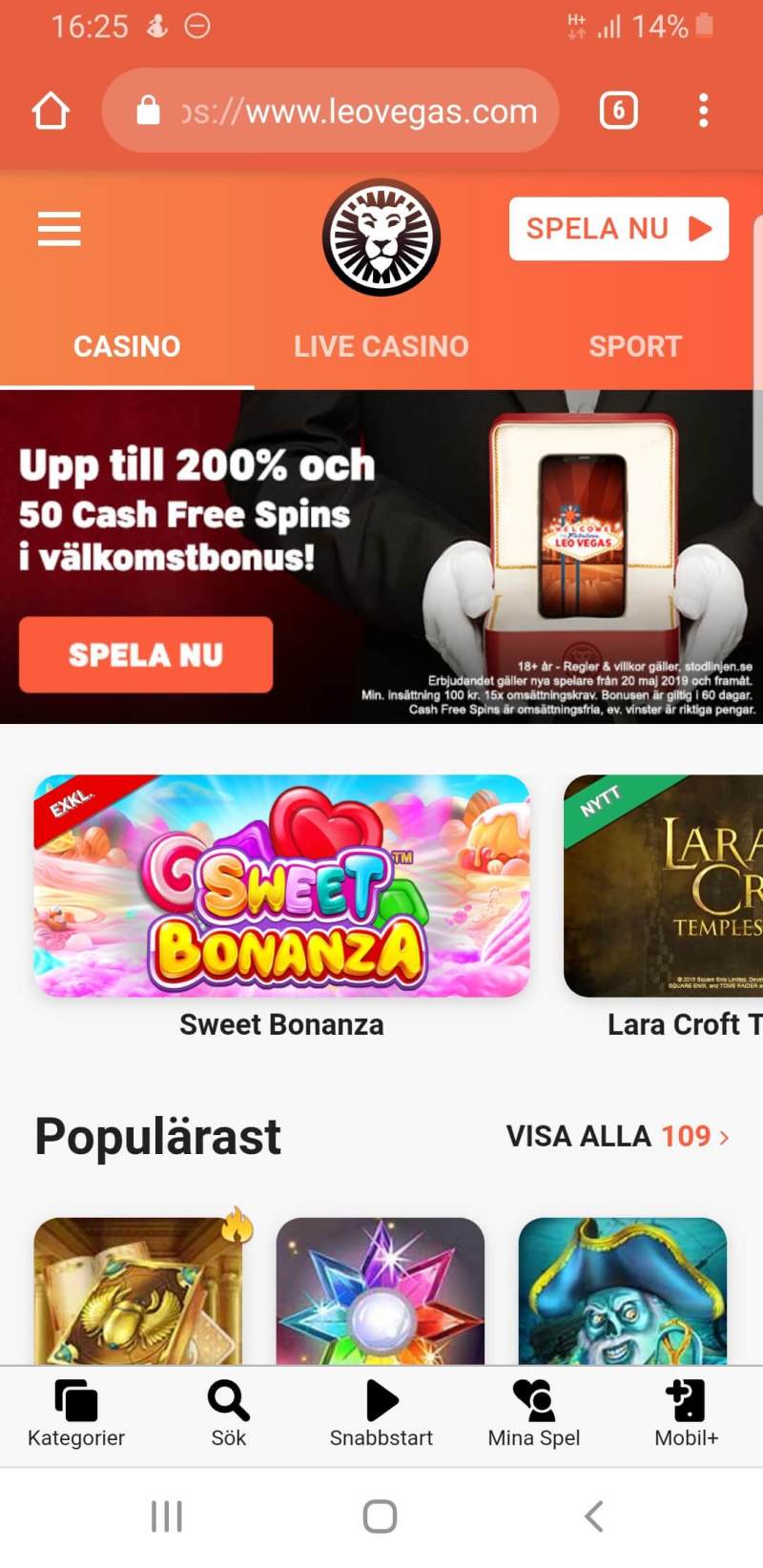 Leovegas mobilcasino