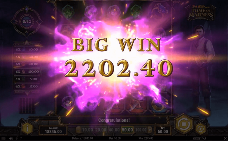 Big win i spelet Tome of Madness