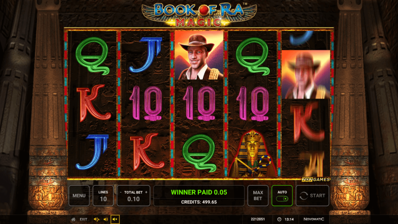 Huvudspelet i Book of Ra Magic