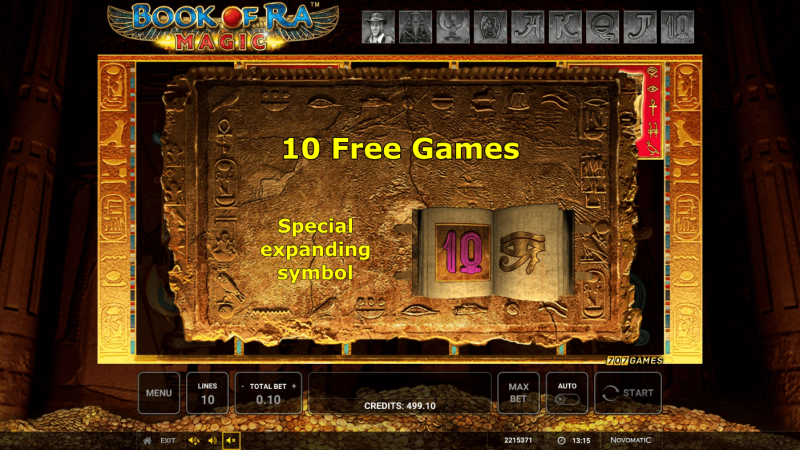 Free spins i Book of Ra Magics bonusspel