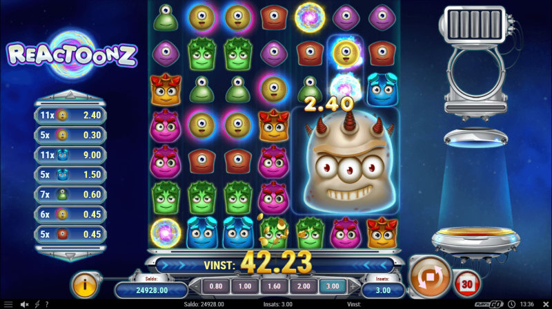 Gargantoon intar spelfältet i Reactoonz