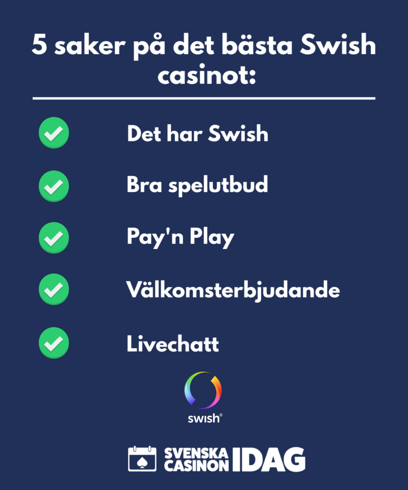 5 saker på det bästa casinot med swish