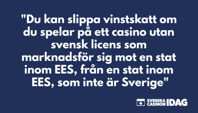 casino utan svensk licens och utan vinstskatt