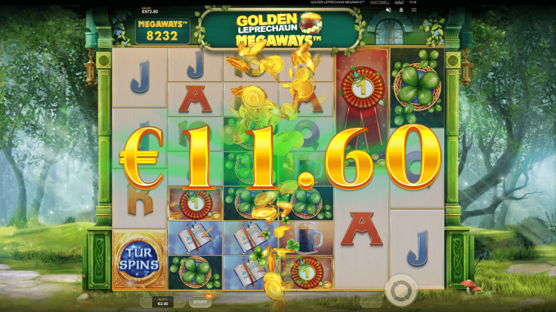 Megawin i slotten Golden Leprechaun Megaways