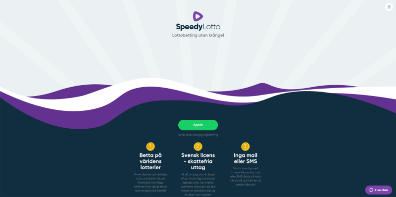 Speedy Lotto startsida