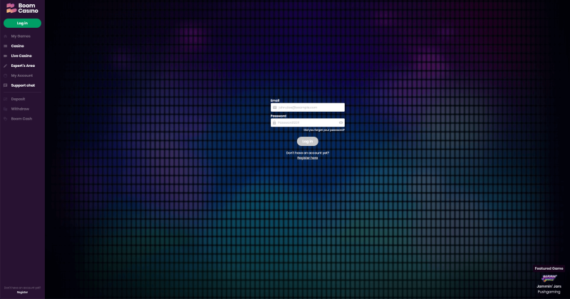 Snabb inloggning på Boom Casino