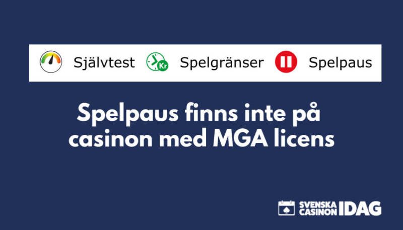 casino med MGA licens saknar spelpaus