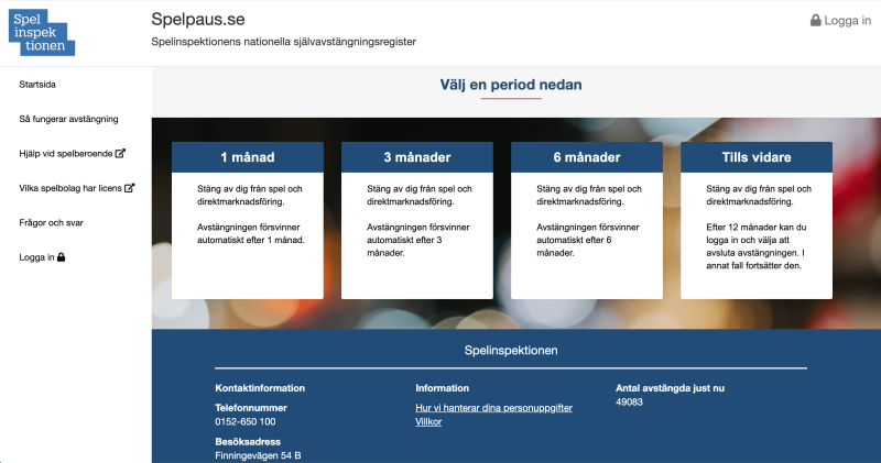 Spelpaus med olika pausperioder