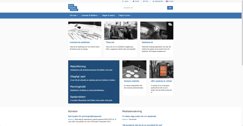 Spelinspektionens startsida