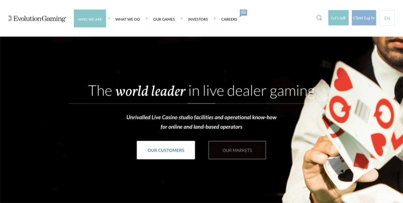 Evolution Gaming är störst bland Live Casino skapare