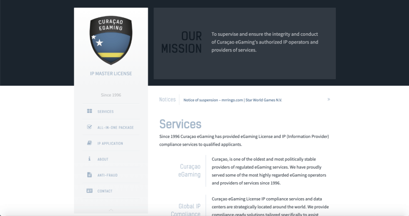 Curacao egaming licens